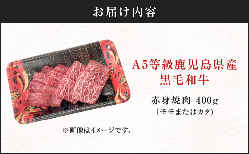 ＜お試し＞A5等級 鹿児島県産 黒毛和牛 赤身 焼肉 400g　K002-051_04