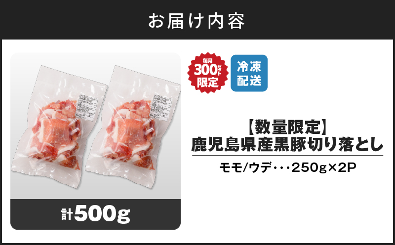 【14営業日以内に発送】【数量限定】鹿児島県産 黒豚切り落とし 500g　K025-001_01