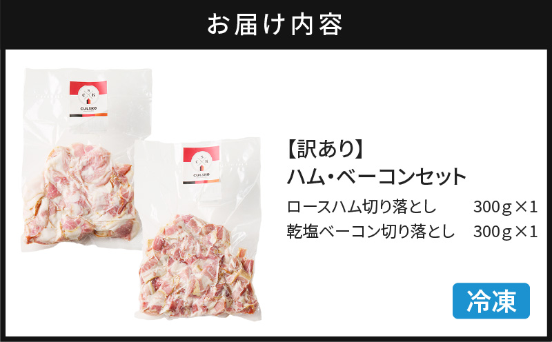 【訳あり】ハム・ベーコンセット600g　K038-004