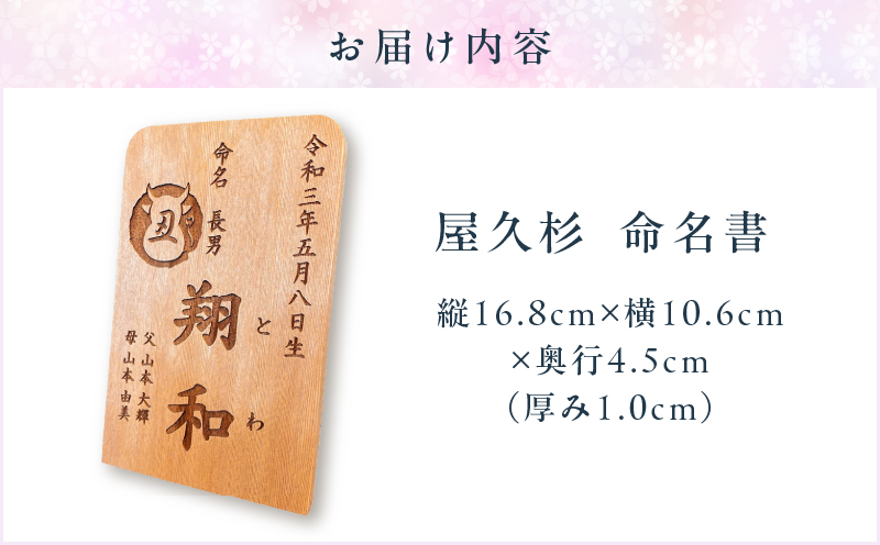 屋久杉　命名書　K042-003