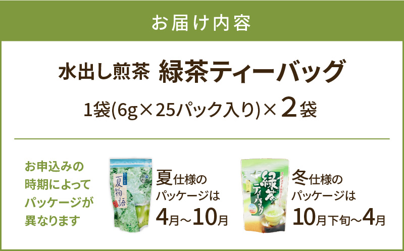 【5営業日以内に発送】【期間限定】水出し煎茶 緑茶ティーバッグ 2袋　K111-039_01