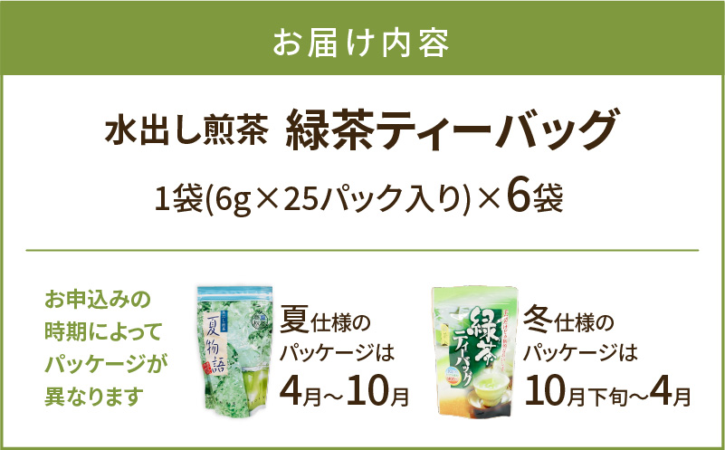 【5営業日以内に発送】【期間限定】水出し煎茶 緑茶ティーバッグ 6袋　K111-039_03