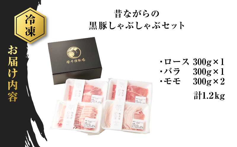 昔ながらの黒豚しゃぶしゃぶセット1.2kg＜ロース、バラ、モモ＞　K125-005