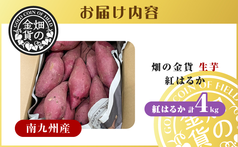 【2025年先行受付】畑の金貨　生芋　紅はるか4kg　K181-006