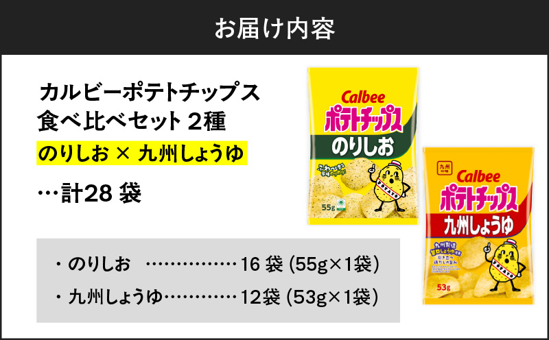 カルビー ポテトチップス 2種食べ比べセット【のりしお×九州しょうゆ】計28袋　K194-002_14