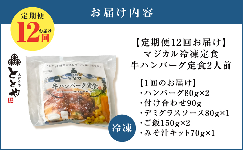 【全12回定期便】マジカル冷凍牛ハンバーグ定食　K258-T03_c