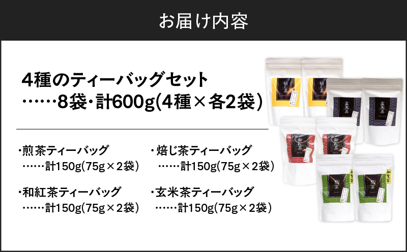 4種のティーバッグセット（8袋セット）　K346-010_02