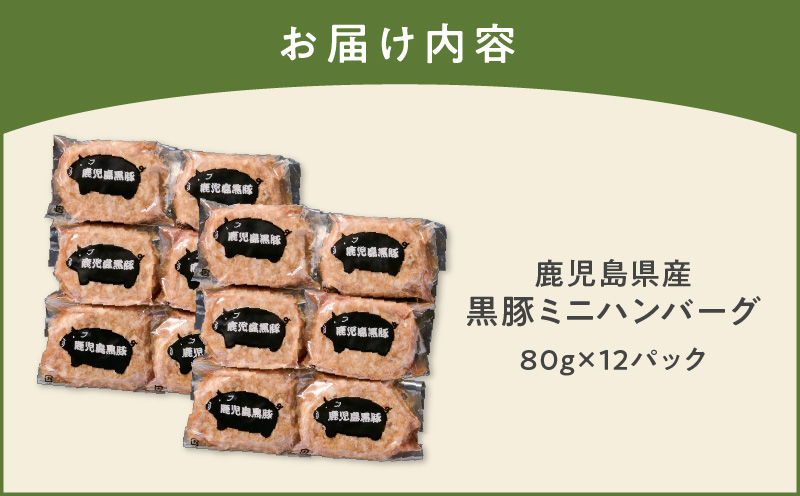 鹿児島県産黒豚ミニハンバーグ 12パック　K356-004