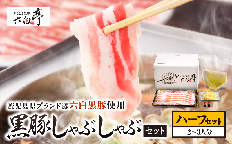 【かごしま黒豚 六白亭】黒豚しゃぶしゃぶセット ハーフ　K163-018_01