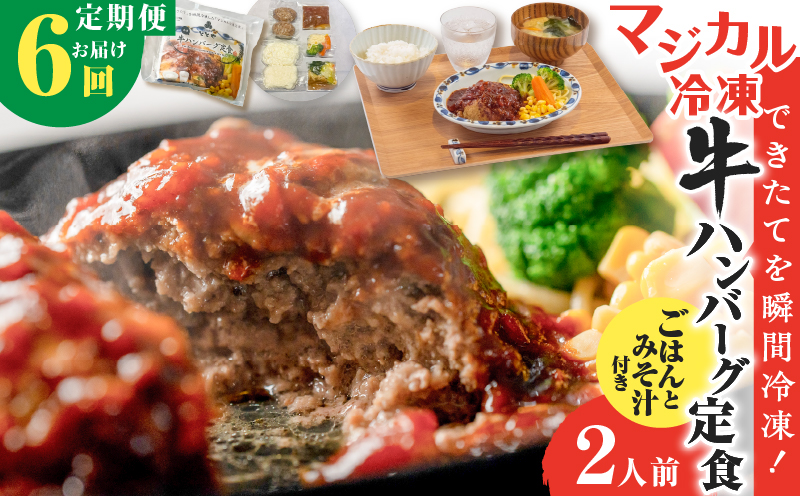 【全6回定期便】マジカル冷凍牛ハンバーグ定食　K258-T03_b