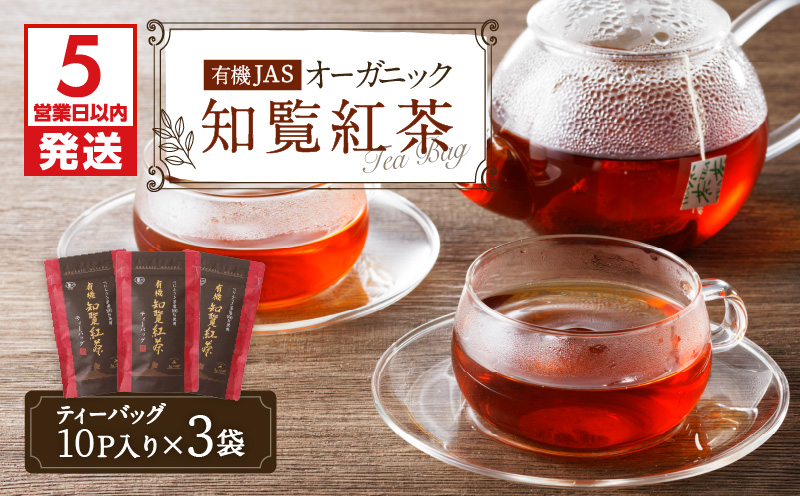 【5営業日以内に発送】有機JASオーガニック知覧紅茶30パック　K111-001