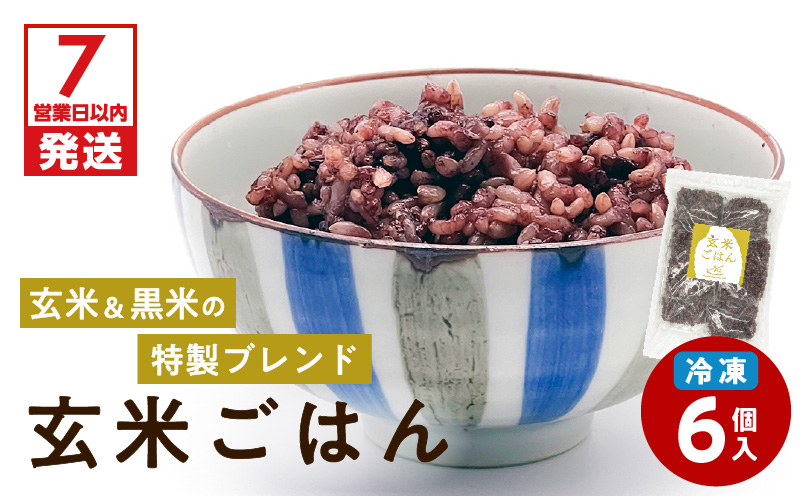 【7営業日以内に発送】冷凍玄米ごはん 6個パック　K182-002