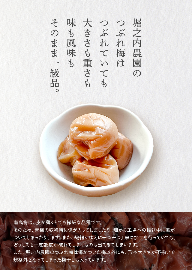 2587 ＜訳あり＞ つぶれ梅 梅干し かのや南高梅 食べ比べ E  （はちみつ梅・しそ梅・レモン風味） 3種類 ×各3袋　KN033-007-02