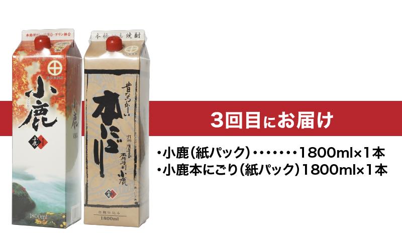 1406-1 【全4回定期便】焼酎紙パック飲み比べ　KN031-T03