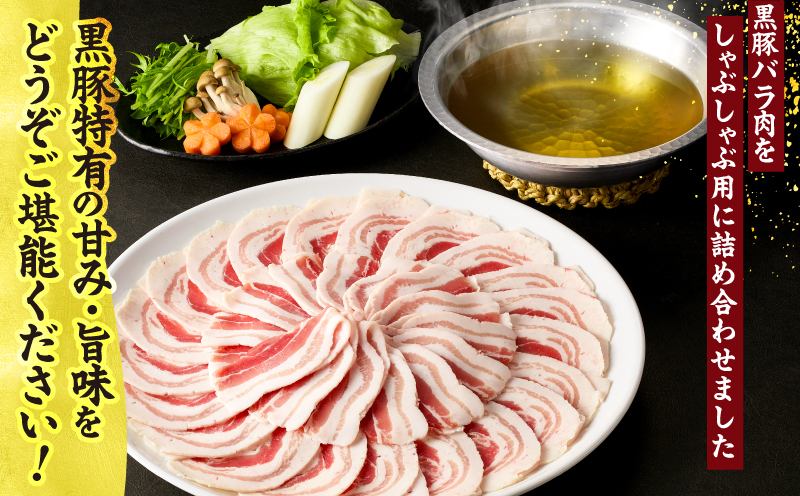 鹿児島県産黒豚しゃぶしゃぶセット しゃぶだし付 （黒豚バラ 250g×2P） 500g　KN054-008-03