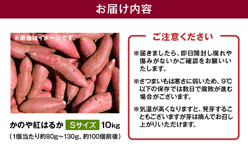 1672 かのや紅はるか 生芋Sサイズ 10kg　KN011-001