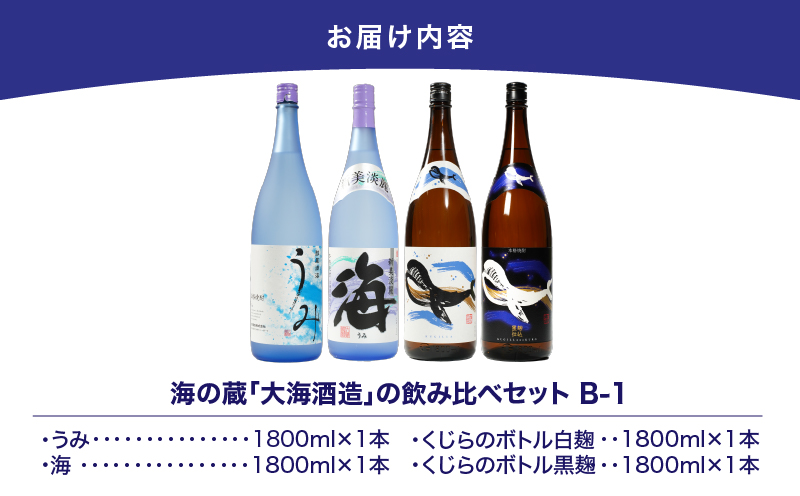 【超特急便】1795 海の蔵「大海酒造」の飲み比べセット！B-1（合計4本）　KN043-003-01