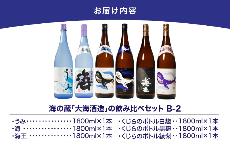 【超特急便】1797 海の蔵「大海酒造」の飲み比べセット！B-2（合計6本）　KN043-003-02