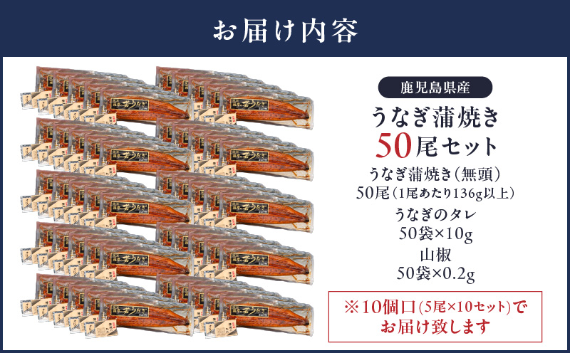 2120 鹿児島県産 うなぎ蒲焼 50尾　KN058-002-50