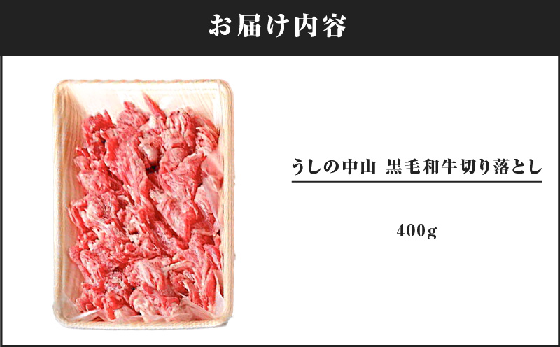2289 うしの中山 黒毛和牛 切り落とし 400g　KN050-007