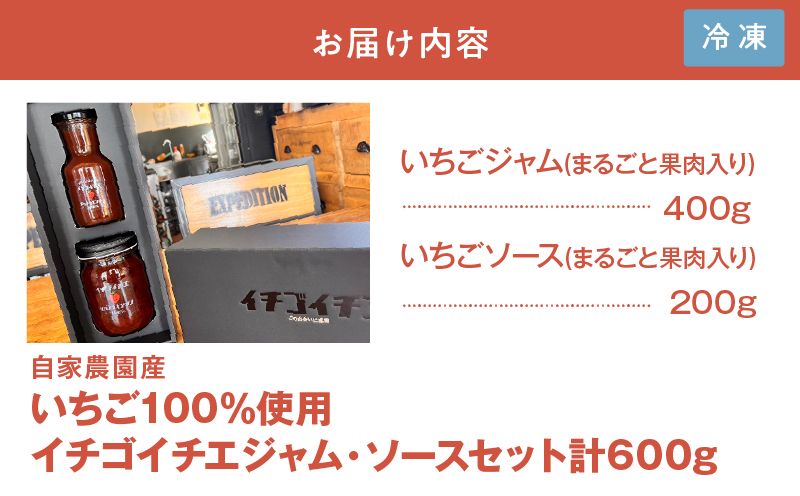 2303 自家農園産いちご100％使用イチゴイチエジャム・ソースセット　KN090-002