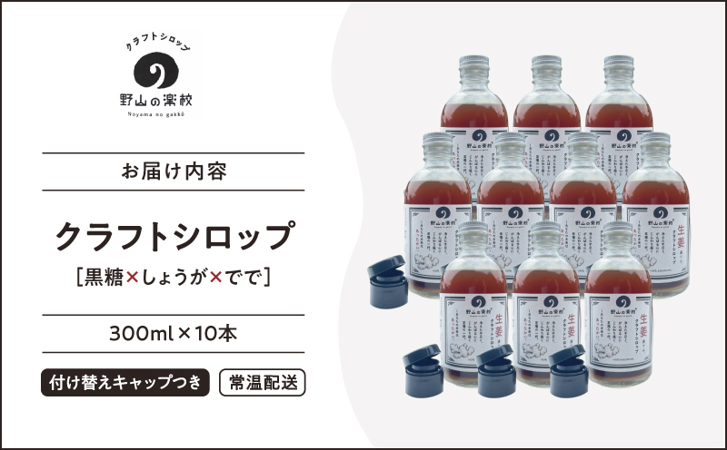 2515 クラフトシロップ（黒糖×しょうが×でで） 300ml ×10本　KN107-001-04