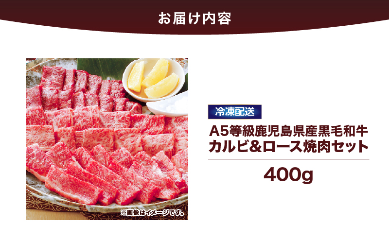 2634 A5等級鹿児島県産黒毛和牛カルビ＆ロース焼肉セット　KN101-009
