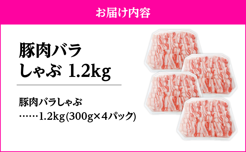 2638 豚肉バラしゃぶ1.2kg　KN105-011-01