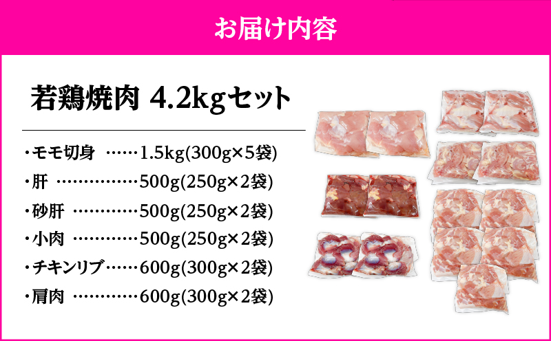 2653 若鶏焼肉4.2kgセット　KN105-001