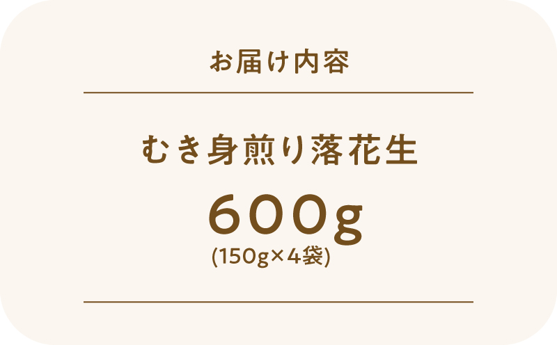 2810 むき身煎り落花生 600g（150g×4袋）　KN070-002-02