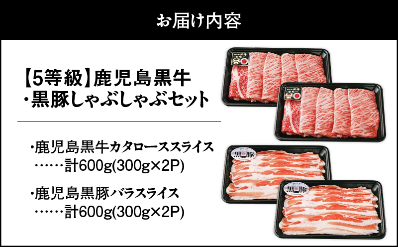 746-2 （A-2101）【5等級】鹿児島黒牛・鹿児島黒豚しゃぶしゃぶセット　KN009-002