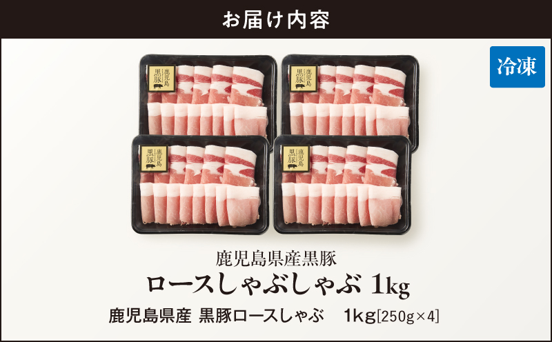 鹿児島県産 黒豚ロースしゃぶしゃぶ 1kg　KN054-017