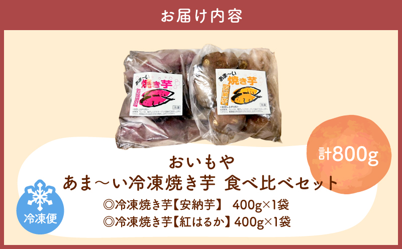 おいもや あま～い冷凍焼き芋 食べ比べセット（計800g）　KN091-005