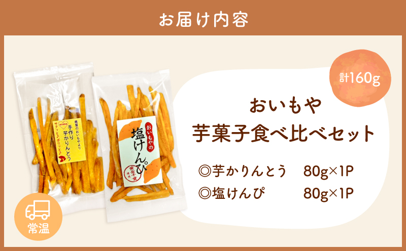 おいもや 芋菓子食べ比べセット（芋かりんとう・塩けんぴ）計160g　KN091-006-01