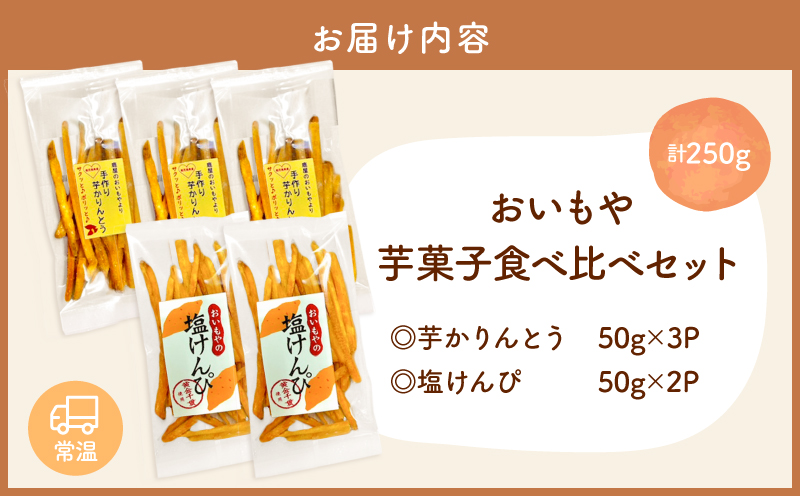 おいもや 芋菓子食べ比べセット（芋かりんとう・塩けんぴ）計250g　KN091-006-02