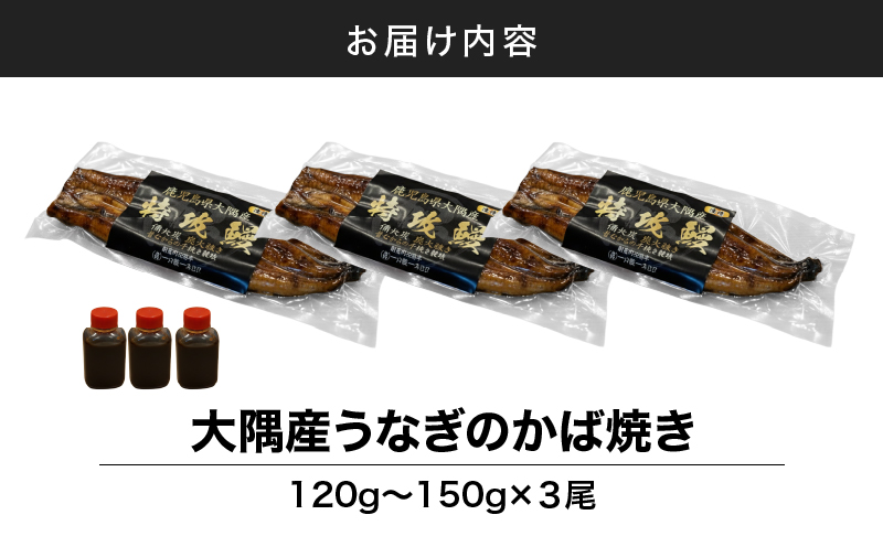 大隅産うなぎのかば焼き 3尾　KN174-001-03