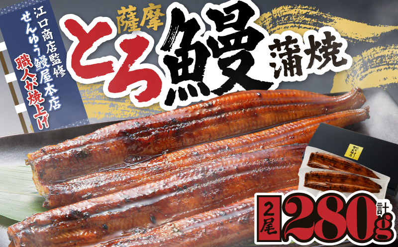 2052-1 薩摩とろ鰻蒲焼二尾280g（140g×2）　KN084-001