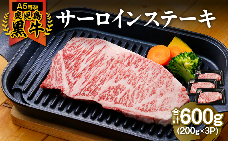 21-1 （A-101）鹿児島黒牛サーロインステーキ（200g×3枚）　KN009-001