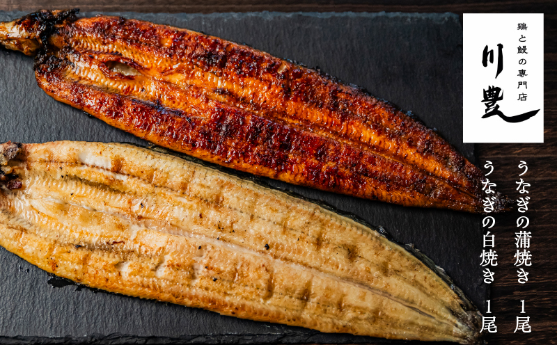 2145-1 昭和56年創業 うなぎの川豊 うなぎ蒲焼1尾・白焼1尾 計2尾セット　KN049-002
