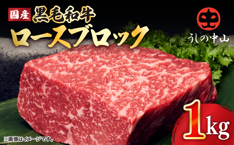 2238 黒毛和牛 ロースブロック 1kg【うしの中山】　KN050-008