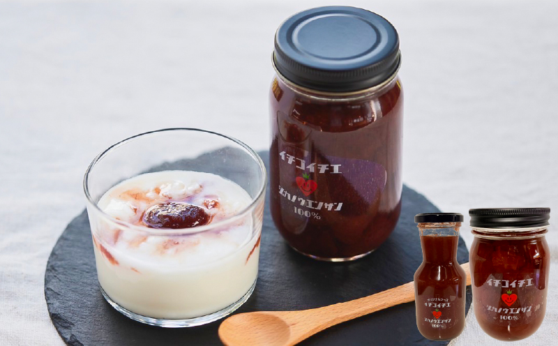 2303 自家農園産いちご100％使用イチゴイチエジャム・ソースセット　KN090-002