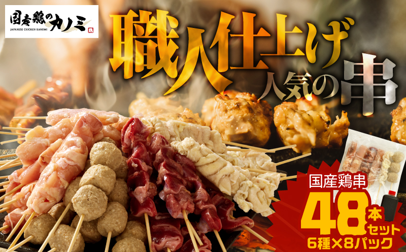 2458 国産 鶏串 48本セット（6種×8パック）　KN077-004