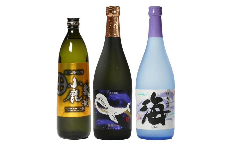 468-1 『小鹿』900mlと『くじら』『海』720ml×2本セット　KN034-009