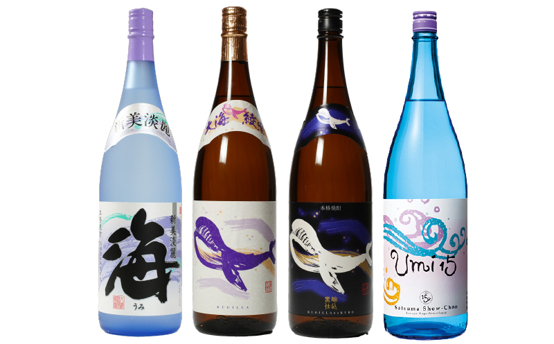 671-1 おすすめ焼酎！2つの海と2匹のくじらのコラボ1.8L×4本セット　KN034-012