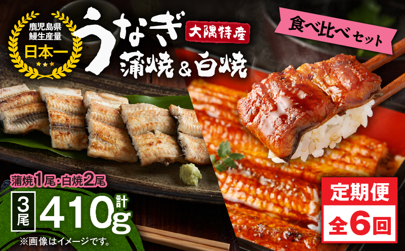 【定期6回】大隅特産うなぎ蒲焼 1尾（170g）・白焼2尾（240g）食べ比べセット　KN060-T18