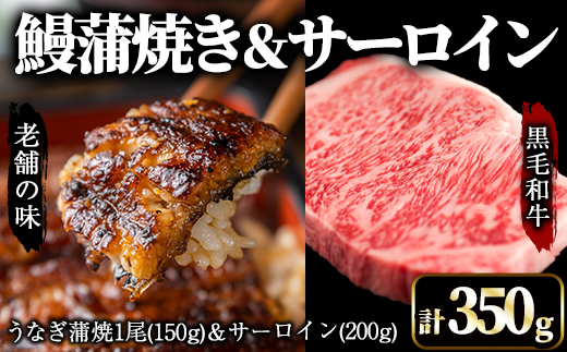 [鰻も牛もどっちもイエェェェーイ!8]鹿児島県大隅産うなぎ蒲焼150g うしの中山サーロインステーキ200g