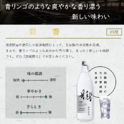 炭酸割りが美味しい【彩響】900ml2本と冷や奴に掛けて美味しい【だし黒酢ジュレ】1個　A6-142【配送不可地域：離島】