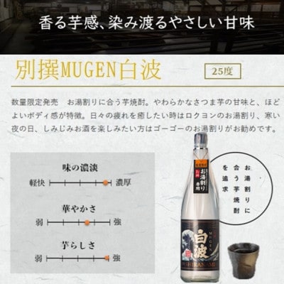 【本格焼酎】MUGEN白波飲み比べセット(2025年版) B3-87【配送不可地域：離島】