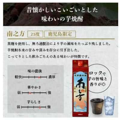 【本格焼酎】南之方　1800mlパック×6パック D5-1【配送不可地域：離島】