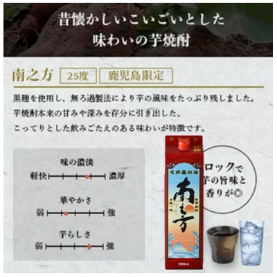 【本格焼酎】南之方　1800mlパック×3パック B6-5【配送不可地域：離島】